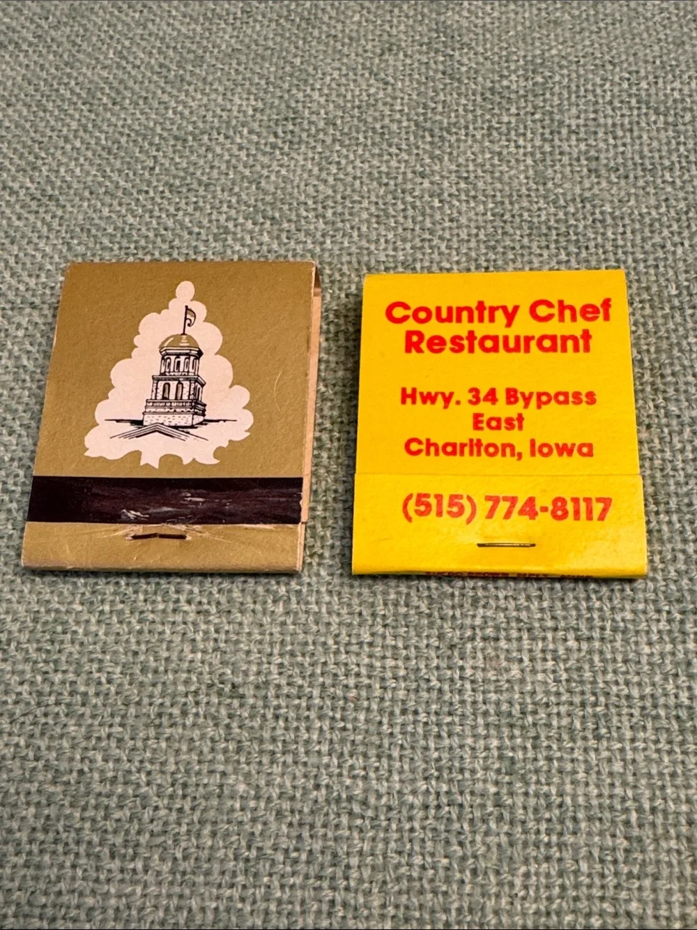 Vintage University of Iowa & Iowa State Matchbooks - Gold & Yellow